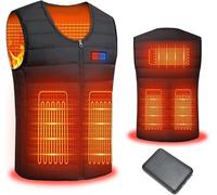 Mincoo Gilet Riscaldato Donna e Uomo, Giubbotto Riscaldato 10000mAh Giacca Riscaldata Elettrico Doppi Controller per Escursionismo all'aperto, Caccia (IT, Testo, S, Regular, Regular, S)
