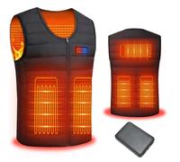 Mincoo Gilet Riscaldato Donna e Uomo, Giubbotto Riscaldato 10000mAh Giacca Riscaldata Elettrico Doppi Controller per Escursionismo all'aperto, Caccia (IT, Testo, XL, Regular, Regular, XL)