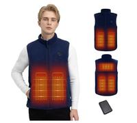 Mincoo Gilet Riscaldato Uomo con Power Bank 5V 10000mAh - Giubbotto Riscaldante con 3 Velocità di Temperatura, Gilet Termico Autoriscaldante per Lavoro all'Aperto, Sci, Escursionismo e Pendolarismo