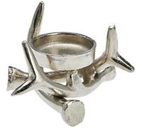 MIND CONTROL belssia Candelabro Rami, Metallo, Argento, 14 x 9 x 14 cm