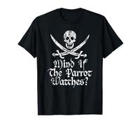 Mind If The Parrot Watches? Stampa Distressed Pirata divertente Maglietta