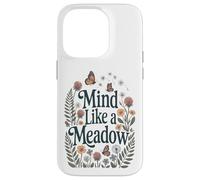 Mind Like a Meadow Calma Natura Fiori Farfalle Zen Custodia per iPhone 14 Pro