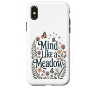Mind Like a Meadow Calma Natura Fiori Farfalle Zen Custodia per iPhone X/XS