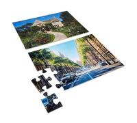 MIND & MOVE Miniland World in Pieces - Set di 2 Puzzle Cognitivi da 24 Pezzi, Paesaggi del Mondo ad Alto Contrasto, Stimola Percezione Visiva, Memoria e Conversazione, Uso Terapeutico per Adulti