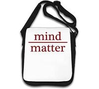 Mind Over Matter - Borsa a tracolla con logo matematico, colore: Bianco