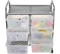 Mind Reader 3TROLL6-WHT - Carrello multiuso con rotelle, taglia unica, 6 cassetti, colore: bianco