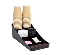 Mind Reader Anchor Collection - Organizer per tazze da caffè e condimento a 7 scomparti, singolo, nero