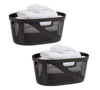 Mind Reader Basket Collection, cesto portabiancheria, capacità 40 litri, manici ritagliati, ventilati, set di 2, marrone