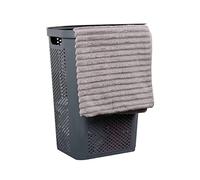 Mind Reader Basket Collection, cesto portabiancheria sottile, capacità 60 litri, maniglie sagomate, coperchio incernierato, ventilato, grigio