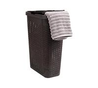 Mind Reader Cesto portabiancheria sottile da 40 litri, con manici ritagliati, per riporre vestiti sporchi, bagno, camera da letto, armadio, marrone