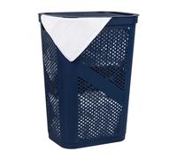 Mind Reader Cesto portabiancheria sottile da 60 l, con coperchio, ventilato, in plastica, 44 x 34 x 50 cm, colore: blu navy