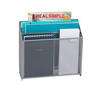 Mind Reader, Cesto verticale portadocumenti, organizer da scrivania, per cartelle e ufficio, da appendere alla parente, in rete metallica, 31 cm di lunghezza x 9,5 cm di larghezza x 29,2 cm di altezza