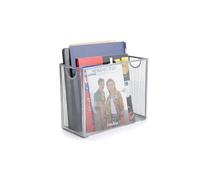 Mind Reader - Cesto Verticale Portadocumenti, Organizer da scrivania, per cartelle sospese e Ufficio, Rete Metallica, 31 cm di Lunghezza x 14 cm di Larghezza x 25,4 cm di Altezza, Argento