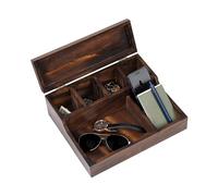 Mind Reader WMDRESVAL-BRN Comodino Valet Vassoio, Organizzatore da scrivania, Marrone, 12" x 10" x 4.5"