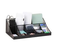 Mind Reader COMORGMESH-BLK Station, Org, Bar 11 scomparti per tazze da caffè e condimenti da bancone, rete metallica, 45,4 cm di lunghezza x 24,1 cm di larghezza x 16,8 cm di altezza, nero
