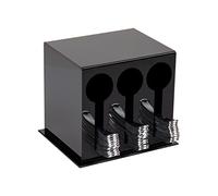 Mind Reader Dispenser per utensili, organizer per argenteria, forchetta e cucchiaio in plastica, da cucina, 17,8 cm di lunghezza x 14,6 cm di larghezza x 15,2 cm di altezza, nero