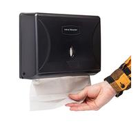 Mind Reader Distributore di asciugamani di carta multipiega, porta asciugamani di carta, bagno, montaggio a parete, nero, 3,75 x 10,5 x 14