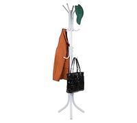 Mind Reader Freestanding Coat Rack Albero per Cappotto, Cappello, Giacca, Borsa, Metallo, 45,7 x 45,7 x 172,7 cm (Lunghezza x Larghezza x Altezza), Bianco, Metal, 18"L x 18" W x 68.5" H