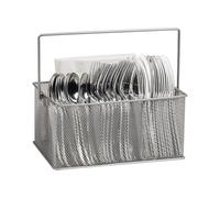Mind Reader Network Collection, contenitore per utensili o forniture a 4 scomparti con maniglia, piano di lavoro o organizer da scrivania, rete metallica, 25,4 cm di lunghezza x 17,8 cm di larghezza x