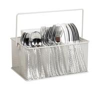 Mind Reader Network Collection, contenitore per utensili o forniture a 4 scomparti con maniglia, piano di lavoro o organizer da scrivania, rete metallica, 25,4 cm di lunghezza x 17,8 cm di larghezza x