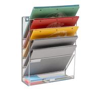 Mind Reader Organizer da scrivania, montaggio a parete, ufficio, rete metallica, 32,4 cm di lunghezza x 10,2 cm di larghezza x 40,6 cm di altezza, argento