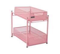 Mind Reader Organizer per accessori, per riporre oggetti, trucchi, artigianato, ufficio, rete metallica, 20,3 x 31,25 x 29 cm, rosa