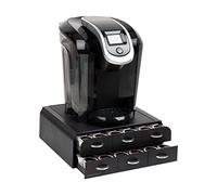 Mind Reader - Organizer per capsule di caffè monodose, con 2 cassetti, capacità 72 cialde, per piano di lavoro, 35,5 x 31 x 12 cm (lunghezza x larghezza x altezza), nero