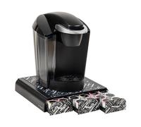 Mind Reader Organizer per capsule di caffè monodose con 3 cassetti, capacità 36 cialde, 32,25 x 33,5 x 6,3 cm, stampa nera