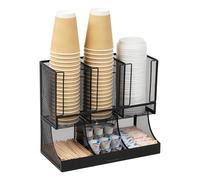 Mind Reader Organizer verticale a 6 scomparti, per caffè, condimenti e tazze, rete metallica nera