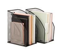Mind Reader Organizer verticale per documenti, set di 2, organizer da scrivania, spazio di lavoro, ufficio, rete metallica, 15,9 cm di lunghezza x 25,4 cm di larghezza x 31,8 cm di altezza, nero
