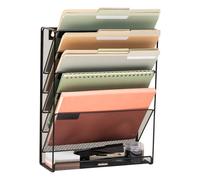 Mind Reader Porta documenti da parete, carta, vassoio per documenti, organizer da ufficio, 6 scomparti, rete metallica, nero 6 Comp, 12,75 (L) x 10,25 (W) x 16 (H) pollici