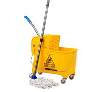 Mind Reader Secchio con strizzatore e mocio, 22 Qt (5,5 galloni), pulizia pavimenti, ruote, 41,3 cm L x 27,3 cm W x 62,2 cm H, giallo