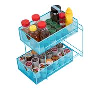 Mind Reader Supply Storage Makeup Accessory Organizer One Size Blue 2 Tier Mesh