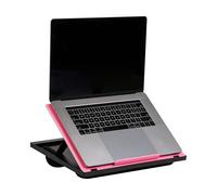 Mind Reader Supporto per computer portatile, vassoio da letto, pieghevole, cuscino, portatile, dormitorio, plastica, 37,5 cm L x 27,9 cm L x 18,5 cm H, rosa