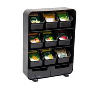 Mind Reader Tea Bag Organizer Tea Station Organizer Countertop Storage Kitchen Plastic 1025L x 325W x 1375H Black