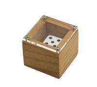 Mind Reading Dadi in scatola di legno - Trucco di previsione mentale per magia ravvicinata, puntello in PVC con coperchio trasparente, 4 cm