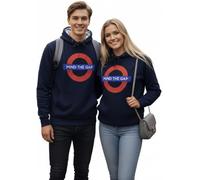Mind The Gap Logo Ricamato Blu Navy Cappuccio (con Tube-Map Inside The Cappuccio) - Navy, M