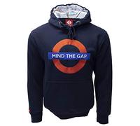 Mind The Gap Logo Ricamato Blu Navy Cappuccio (con Tube-Map Inside The Cappuccio) - Navy, S