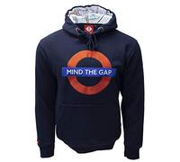 Mind The Gap Logo Ricamato Blu Navy Cappuccio (con Tube-Map Inside The Cappuccio) - Navy, XL