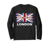 Mind The Gap London Union Jack Bandiera Inghilterra Maglia a Manica