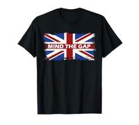Mind The Gap - Maglietta con bandiera del Regno Unito Maglietta