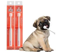 MIND UP Confezione da 2 spazzolini da denti per cani, testa cilindrica sottile con setole morbide per cani di taglia piccola e giocattolo, spazzolino delicato per denti di cani di piccola taglia