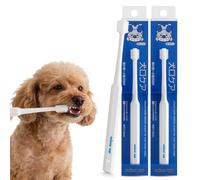 MIND UP Confezione da 2 spazzolini da denti per cani, testa cilindrica sottile con setole morbide per cani di taglia piccola e giocattolo, spazzolino delicato per denti di cani di piccola taglia
