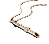 Mindful Breathlace - Collana con fischietto per ansia, per uomini e donne, per alleviare l'ansia, per esercizi di respirazione, meditazione, regalo di Natale e San Valentino (oro)
