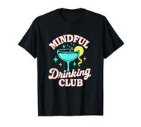 Mindful Drinking Club in Stile retrò Gen Z Sobriety Vibe Youth Maglietta