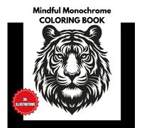 Mindful Monochrome Coloring Book: Ink Tracing Coloring Pages for Adults and Seniors with Thick Black Lines, Stress Relief Patterns, Relaxing Line Art, and Mindful Black-and-White Scribble Pages