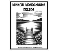 Mindful Monochrome Escape: A Cozy Nature Coloring Book for Adults: Stress Relief Through Relaxing Flowers, Landscapes, Mandalas, Animals, and One-Color Nature Designs for Adults and Seniors