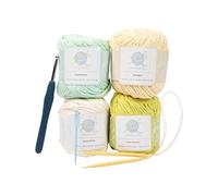mindfulknits Kit per maglieria per principianti con ferri da maglia e filati per maglieria in 100% cotone (4) ago per filati Set di articoli per maglieria Zen per relax e sollievo dallo stres