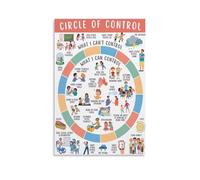 Mindfulness and Control Poster Circle of Control Chart Canvas Wall Art for Classroom Counseling Office Wellness Room Decor(Framed,12x18inch(30x45cm))