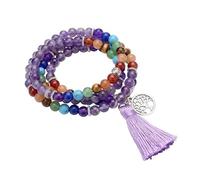 Mindfulness Collana gioielli perline lunghe nappe collana 108 perline di preghiera per meditazione e braccialetto alla moda accessorio
